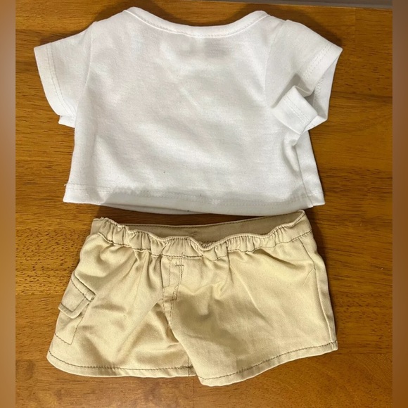 Green Frog Plush Build A Bear Workshop 16" Khaki Cargo Shorts T Shirt Preppy - Picture 9 of 13